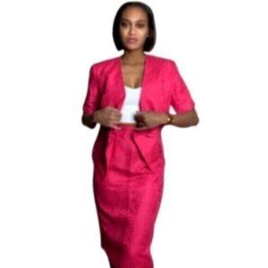 Anne Crimmins Collections 80s Vintage Two Piece Skirt Suit Set - Skirt & Blazer